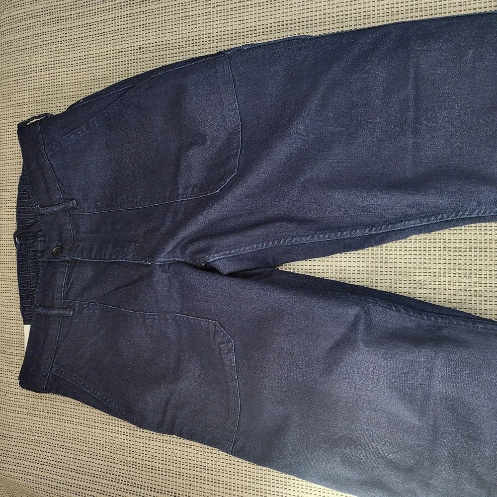 Banana Republic Jeans Mens 32x36 Blue Slim Straight Denim Cargo Pants Workwear